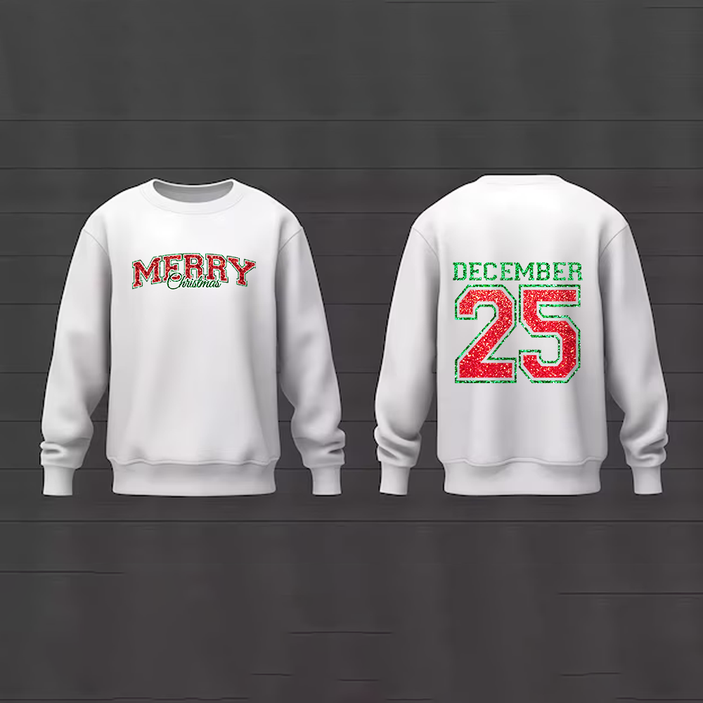 Merry Christmas December 25 Glitter Design