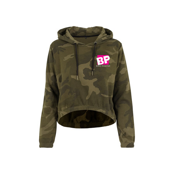 Camo Cropped Hoodie - Body Positive