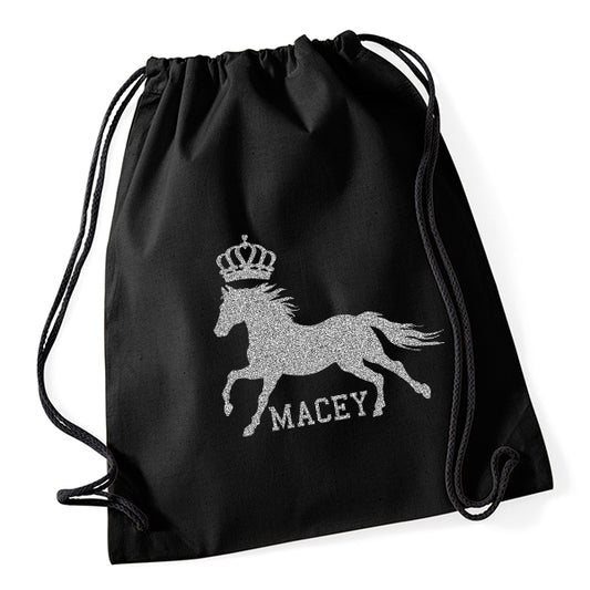 Crown Horse Riding Drawstring Bag