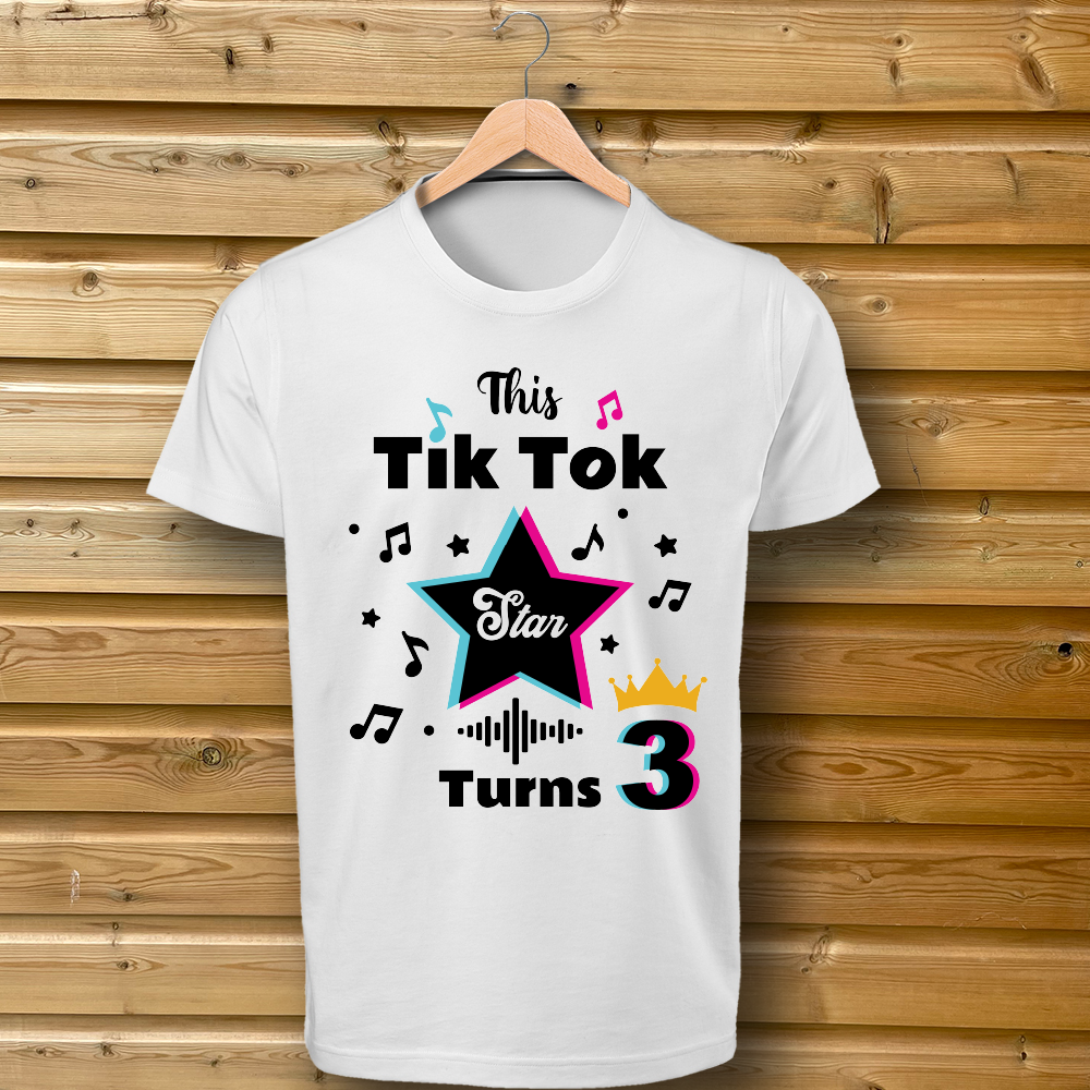 'Tiktok Star Turns x' personalised Tshirt