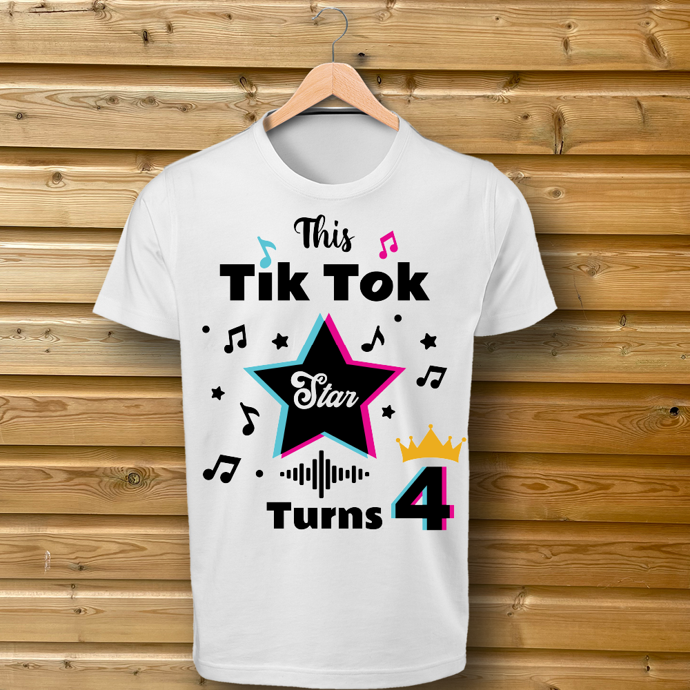 'Tiktok Star Turns x' personalised Tshirt