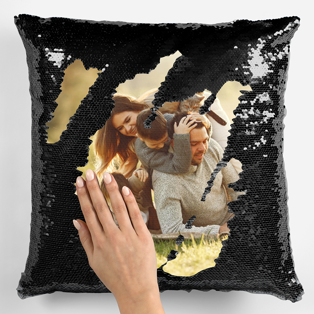 Photo Upload Sequin Cushion