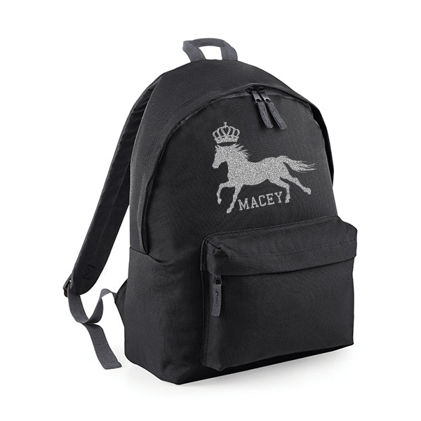 Crown Horse Riding Personalised Rucksack
