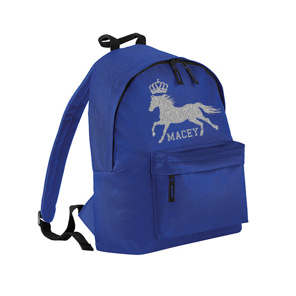 Crown Horse Riding Personalised Rucksack