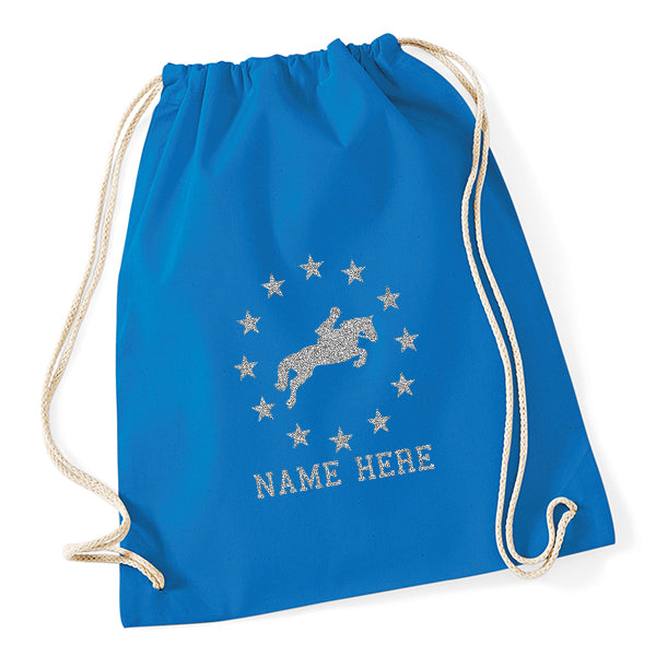 Stars Horse Riding Drawstring Bag