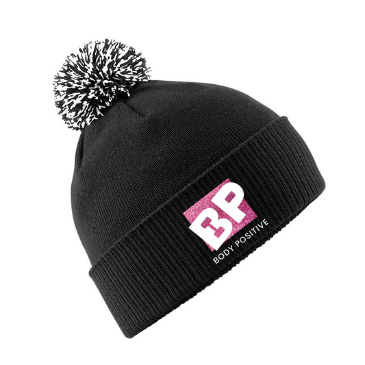Black/White Bobble Hat - Body Positive