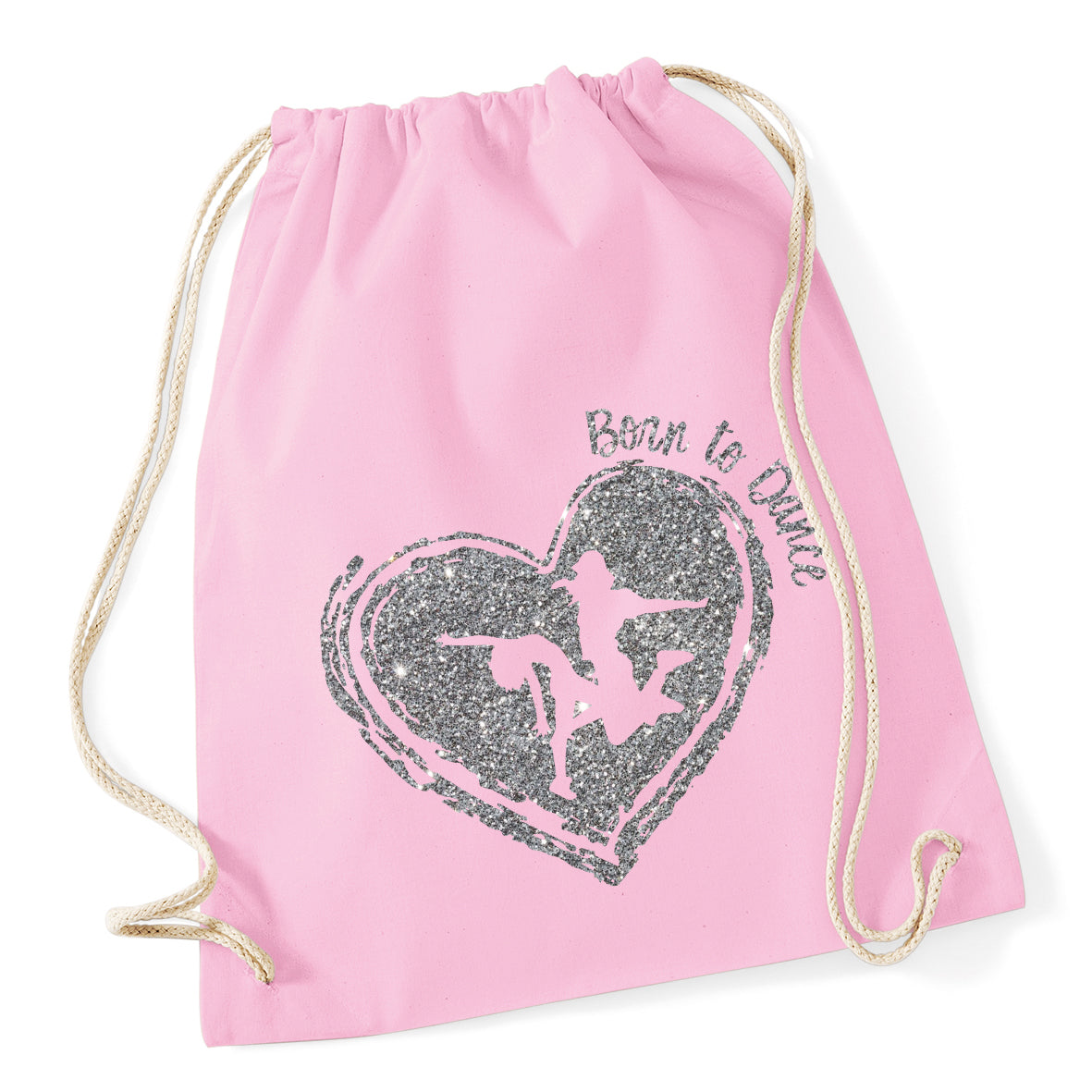 Born To Dance Heart Drawstring Bag
