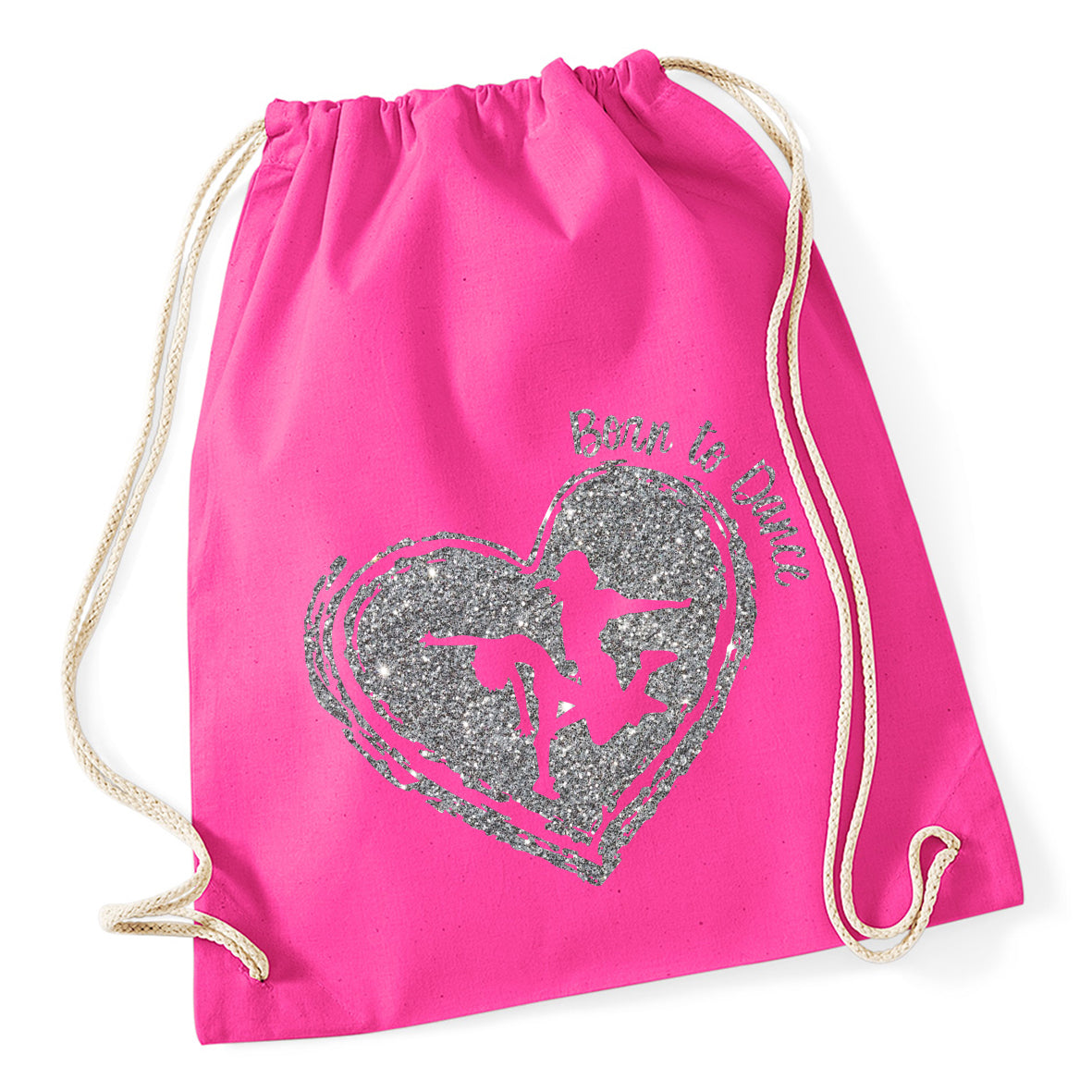 Born To Dance Heart Drawstring Bag