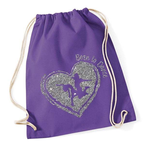 Born To Dance Heart Drawstring Bag
