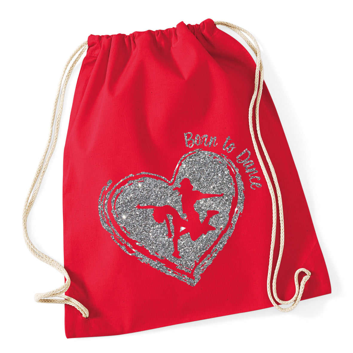 Born To Dance Heart Drawstring Bag
