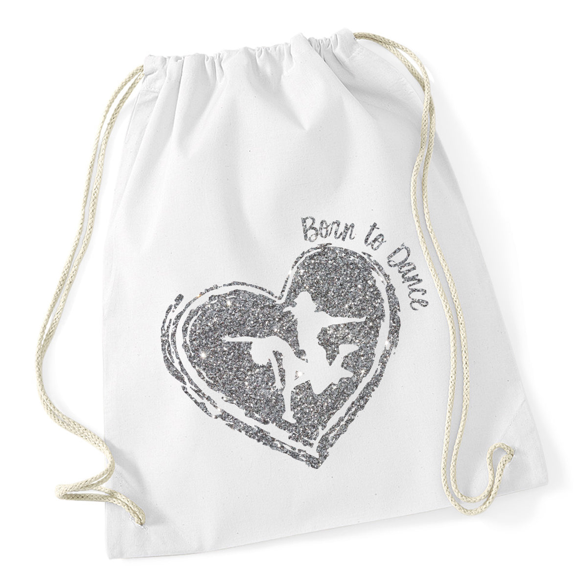 Born To Dance Heart Drawstring Bag