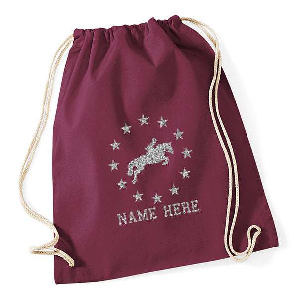 Stars Horse Riding Drawstring Bag