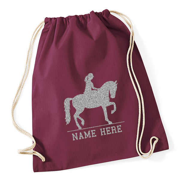 Personalised Horse Riding Drawstring Bag