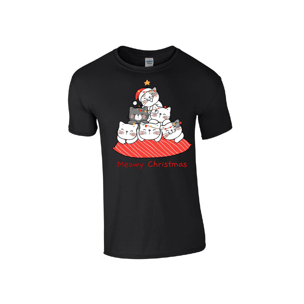 Cat 'Meowy Christmas' - Christmas Tshirt
