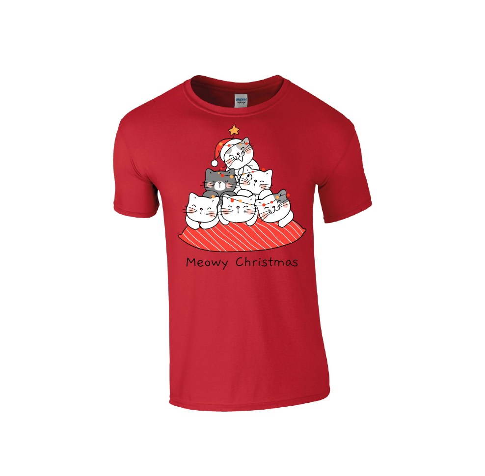 Cat 'Meowy Christmas' - Christmas Tshirt