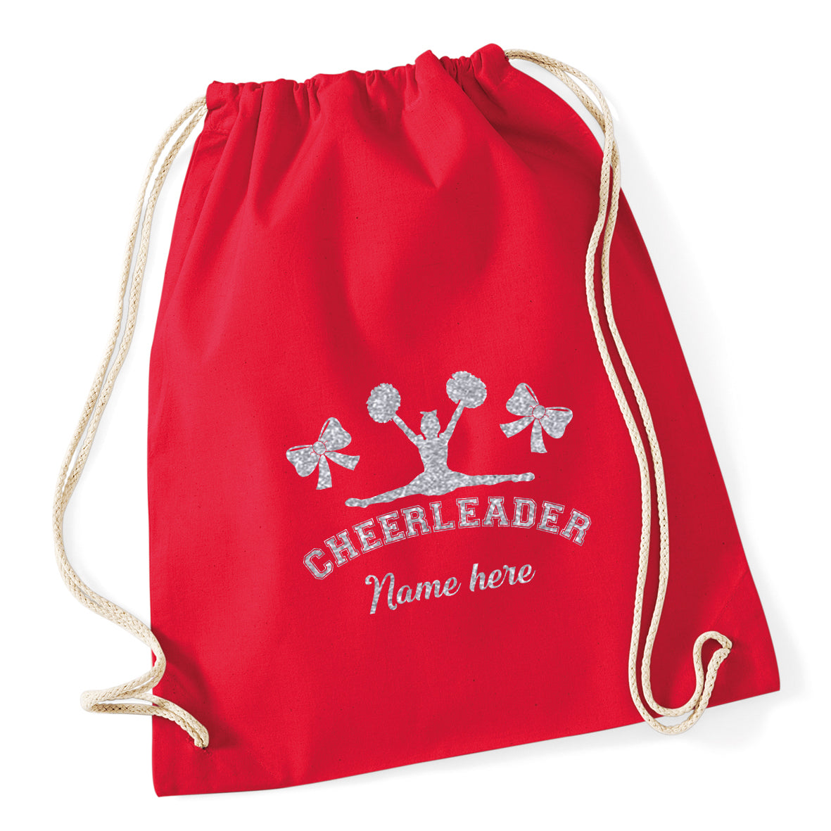 Silhouette Cheerleading Drawstring Bag