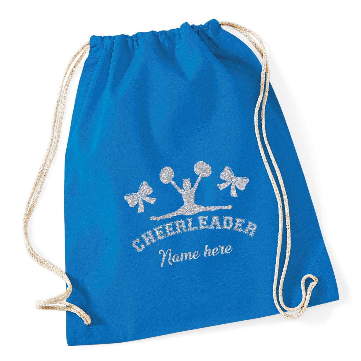 Silhouette Cheerleading Drawstring Bag