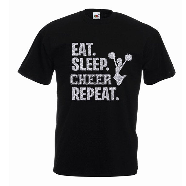 Eat Sleep Cheer Repeat Cheerleading Tshirt