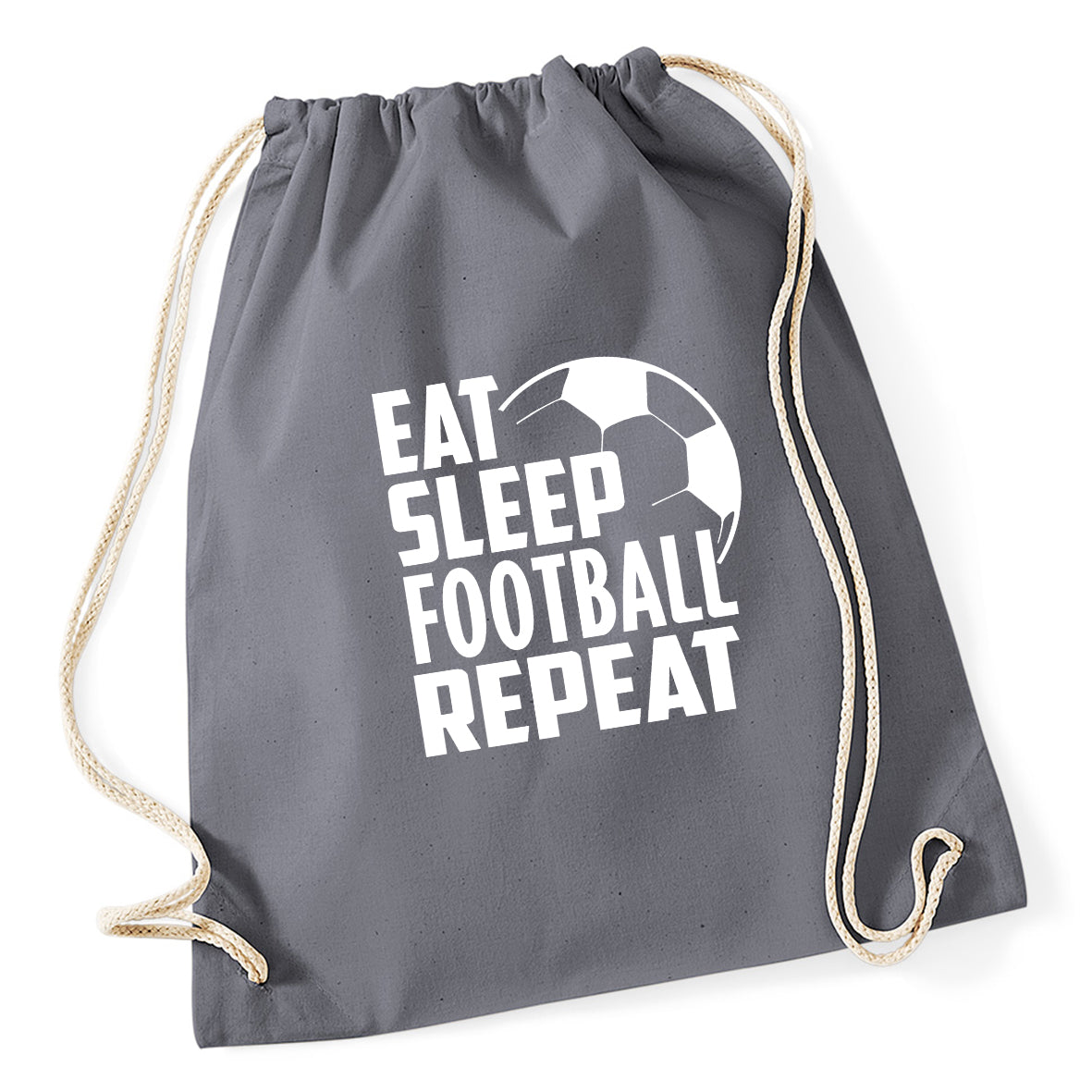 Eat Sleep Football Repeat Drawstring Bag