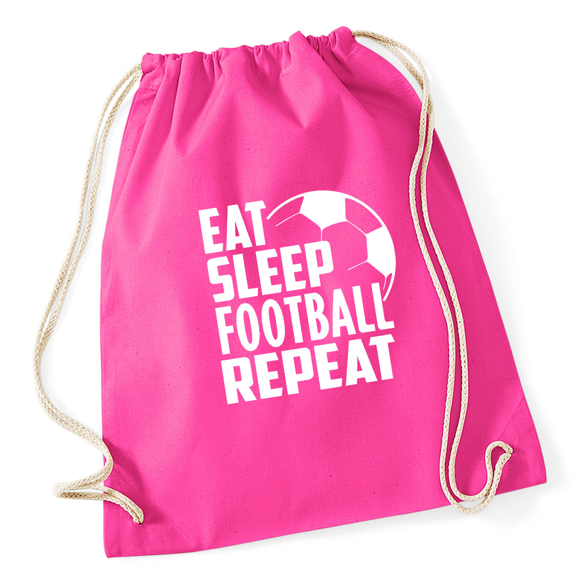 Eat Sleep Football Repeat Drawstring Bag