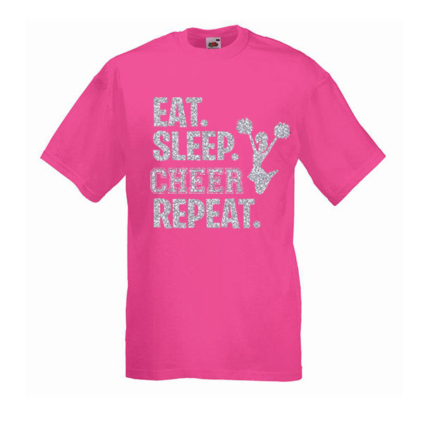 Eat Sleep Cheer Repeat Cheerleading Tshirt