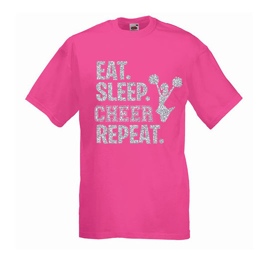 Eat Sleep Cheer Repeat Cheerleading Tshirt