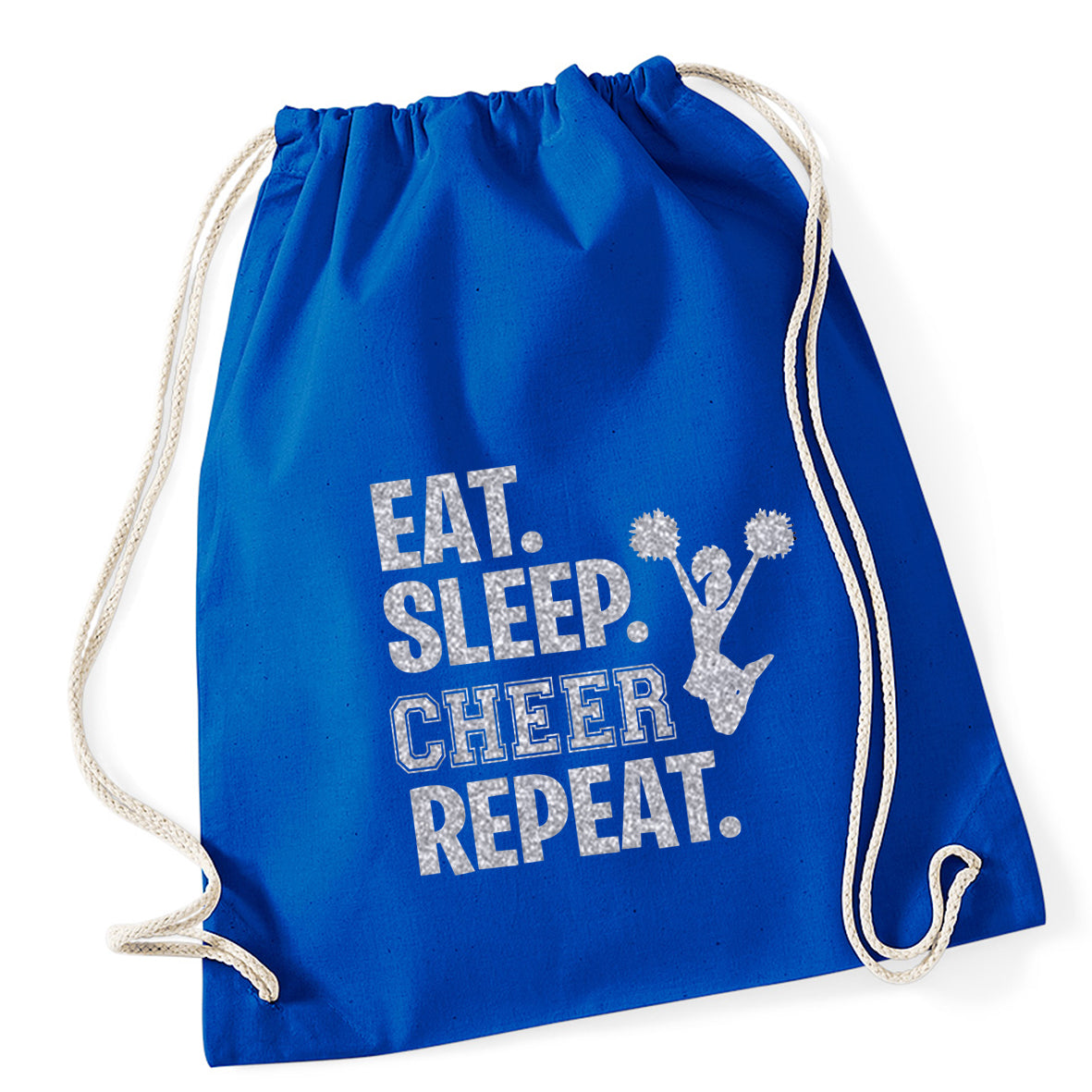 Eat Sleep Cheer Repeat Cheerleading Drawstring Bag