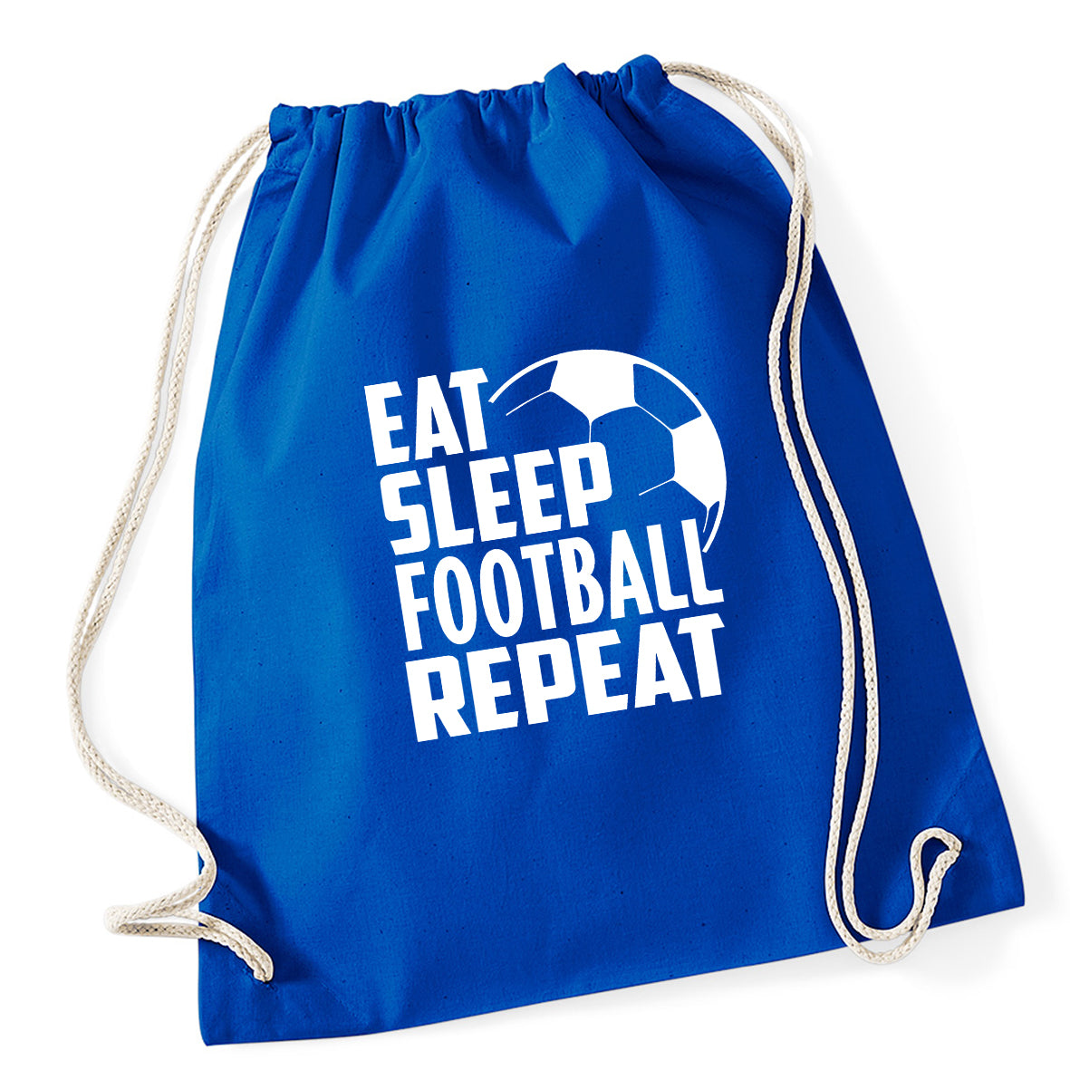 Eat Sleep Football Repeat Drawstring Bag