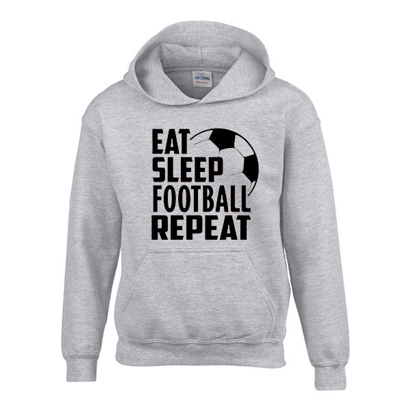 Eat Sleep Football Repeat Childrens Personalised Hoody