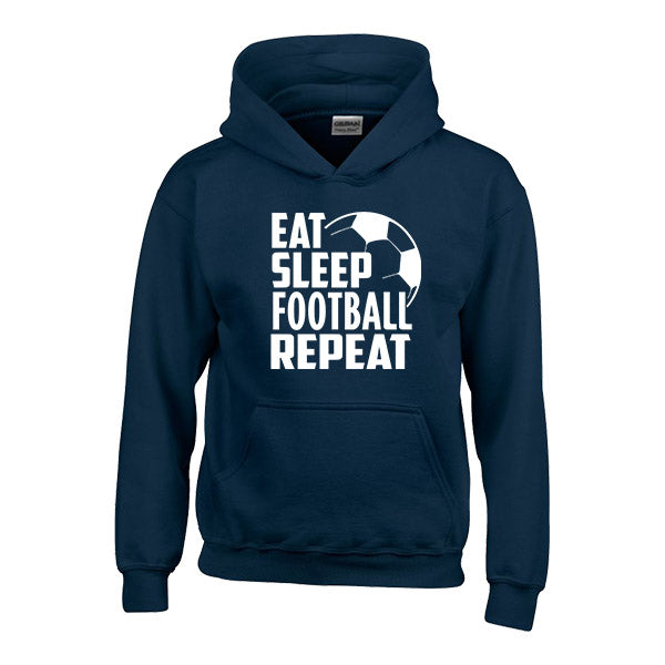 Eat Sleep Football Repeat Childrens Personalised Hoody