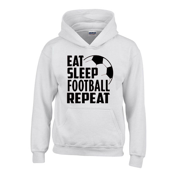 Eat Sleep Football Repeat Childrens Personalised Hoody
