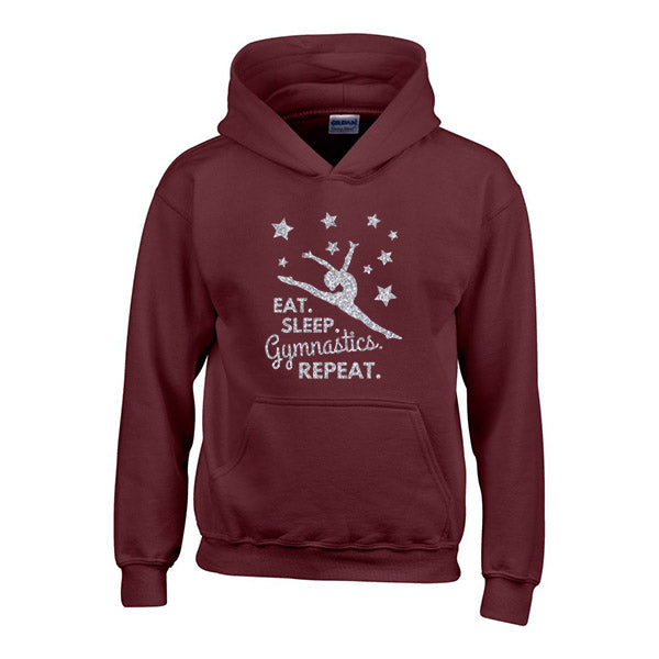 Eat Sleep Gymnastics Repeat Personalised Hoodie