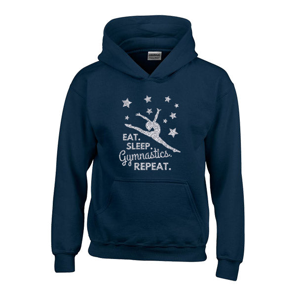 Eat Sleep Gymnastics Repeat Personalised Hoodie