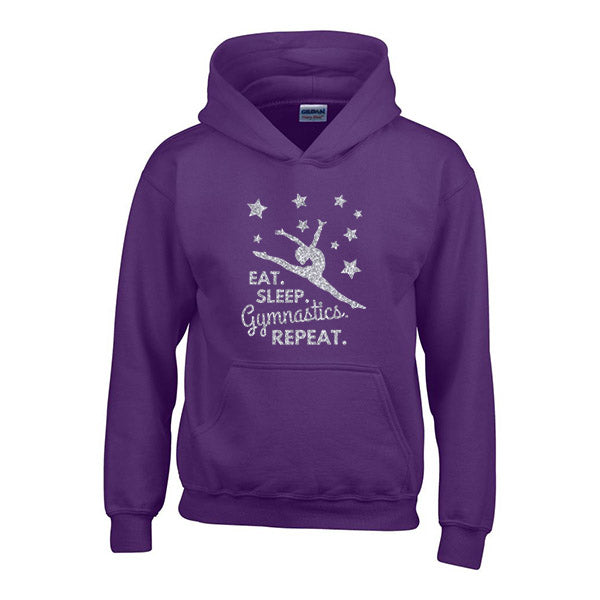Eat Sleep Gymnastics Repeat Personalised Hoodie