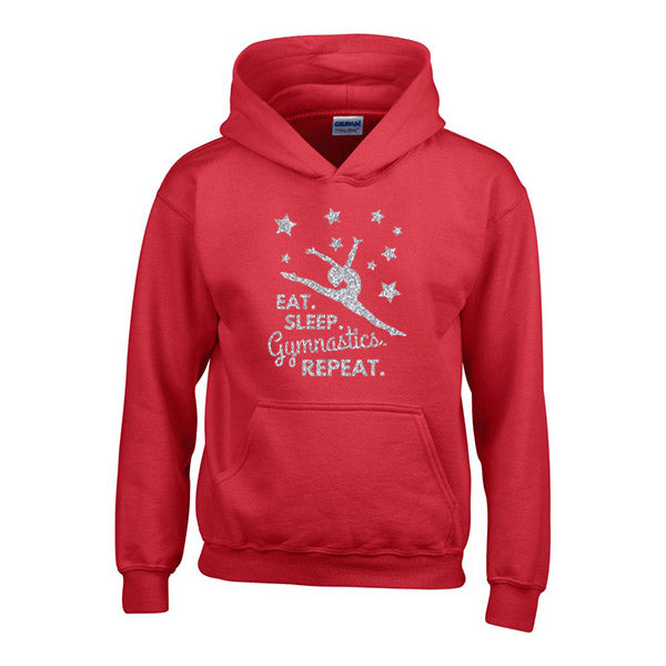 Eat Sleep Gymnastics Repeat Personalised Hoodie