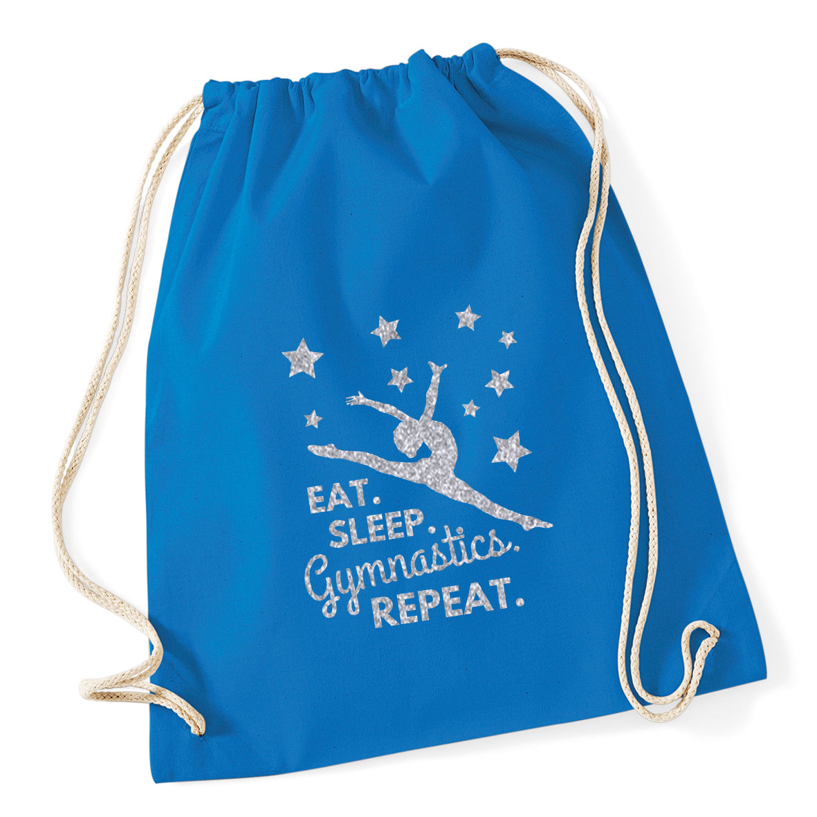 Eat Sleep Gymnastics Repeat Drawstring Bag