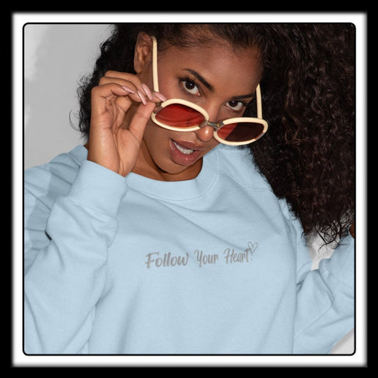 “Follow your Heart” Embroidered slogan sweater