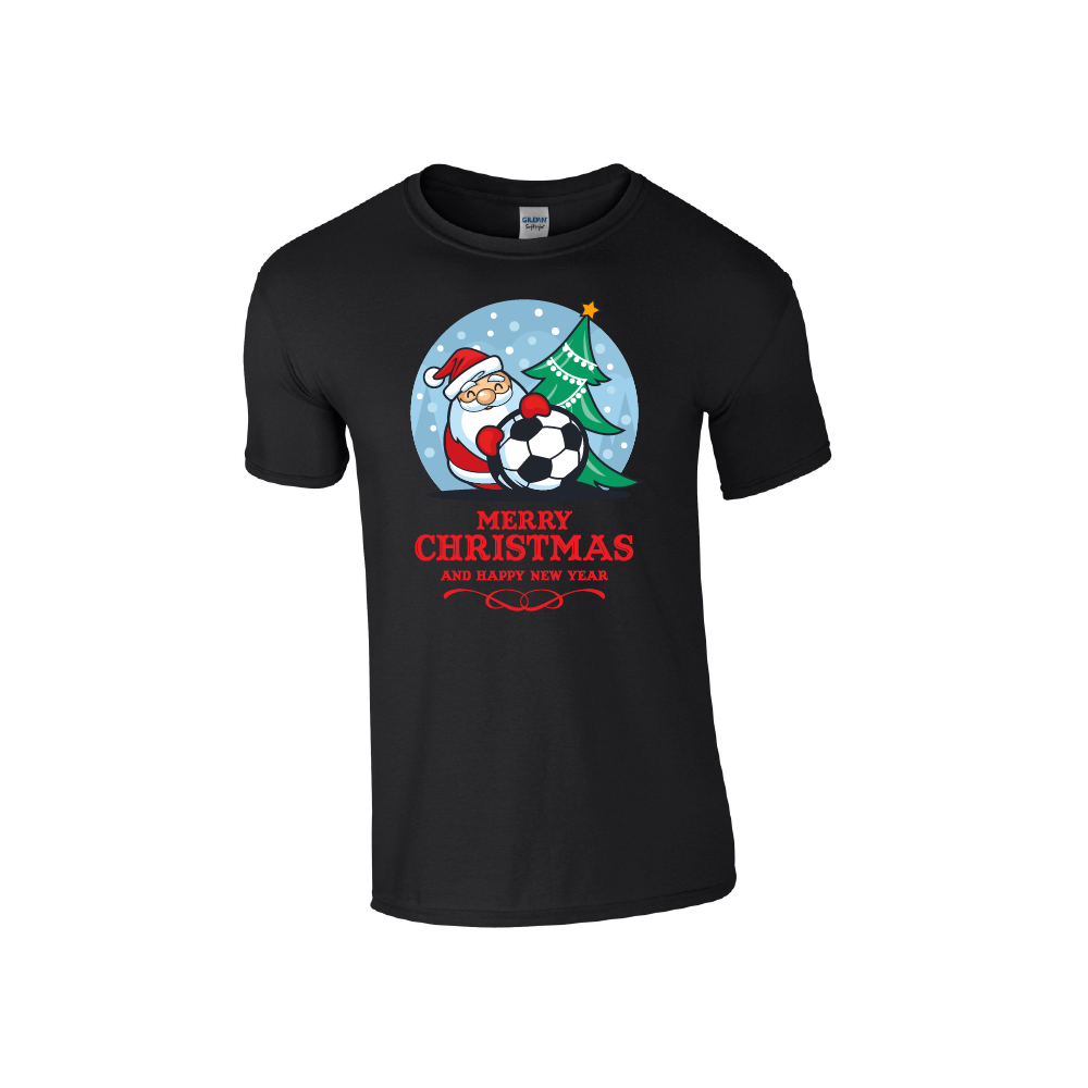 Football Santa Merry Christmas - Christmas Tshirt