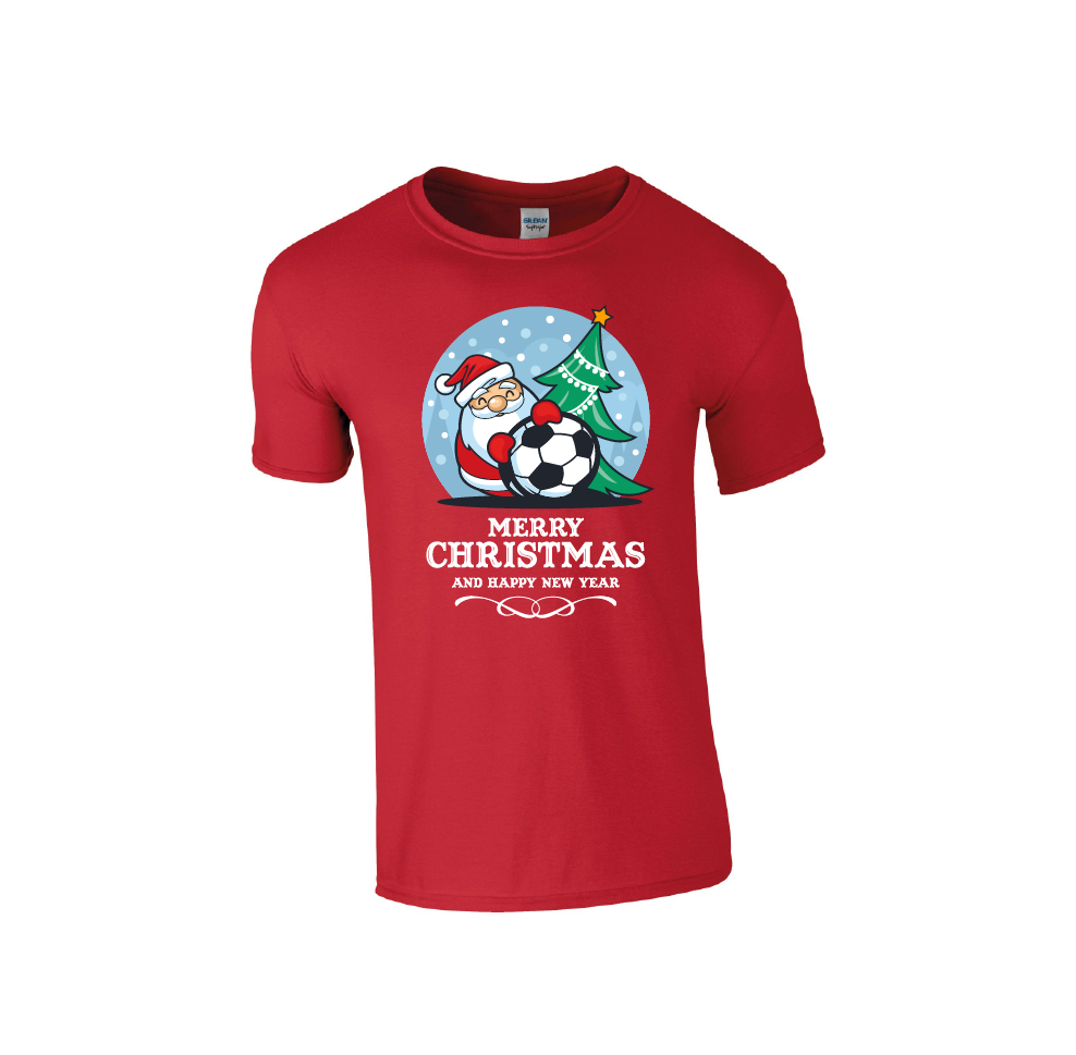 Football Santa Merry Christmas - Christmas Tshirt