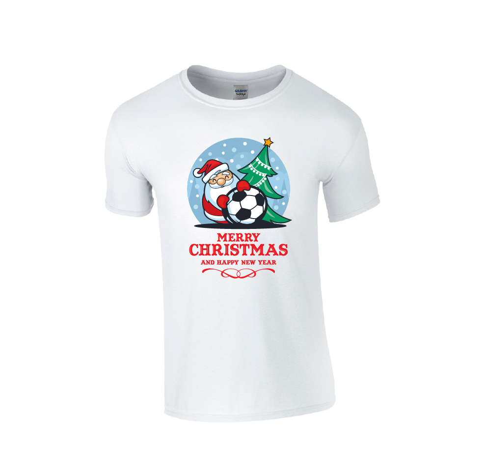 Football Santa Merry Christmas - Christmas Tshirt