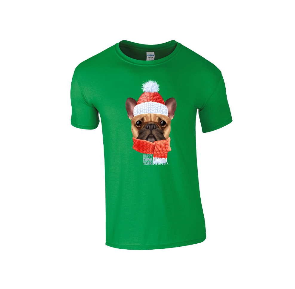 Pug 'Happy New Year' - Christmas Tshirt
