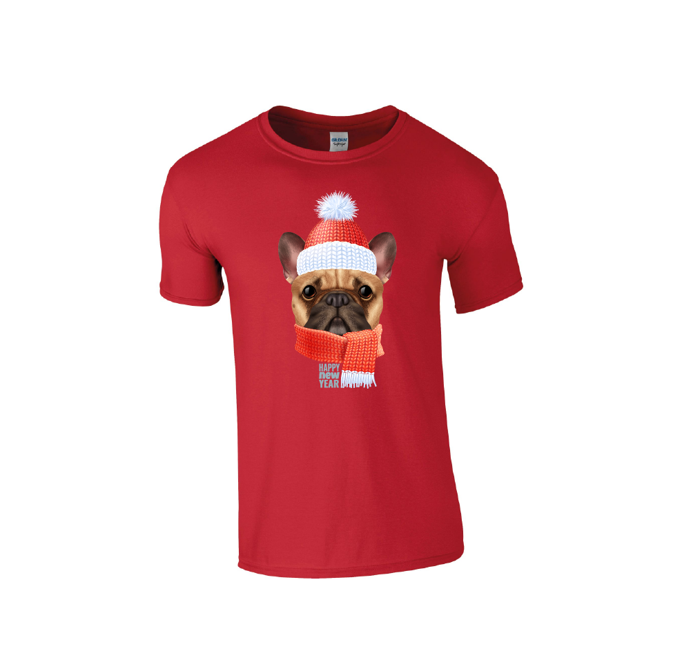 Pug 'Happy New Year' - Christmas Tshirt