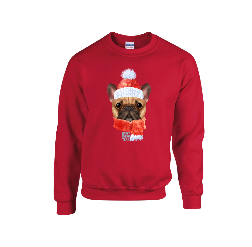 Pug 'Happy New Year' Christmas Jumper