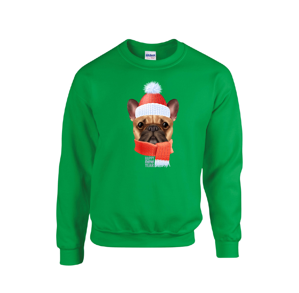 Pug 'Happy New Year' Christmas Jumper
