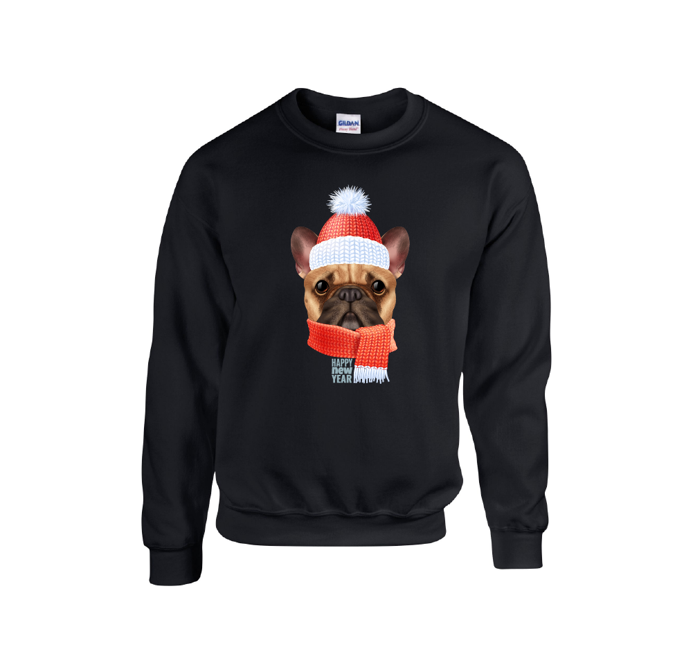 Pug 'Happy New Year' Christmas Jumper