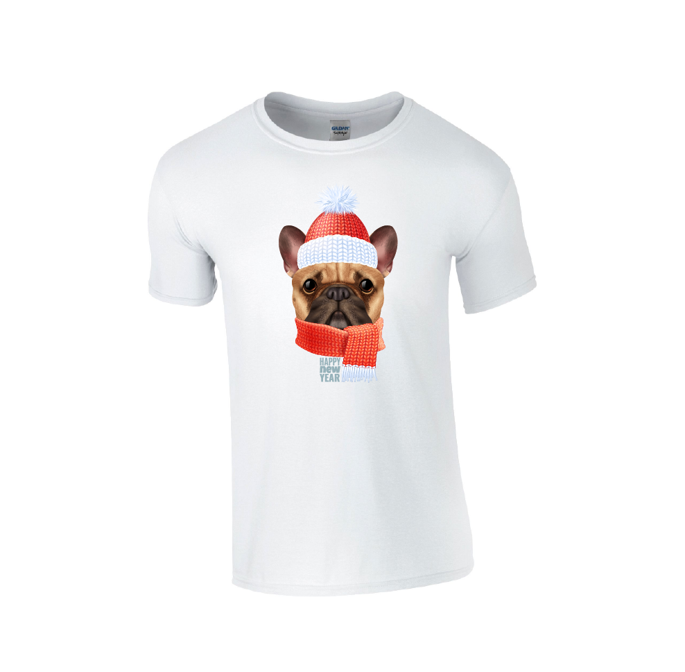 Pug 'Happy New Year' - Christmas Tshirt