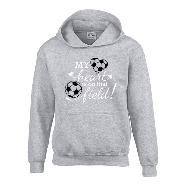 My Heart is on that field - Childrens Personalised football hoody