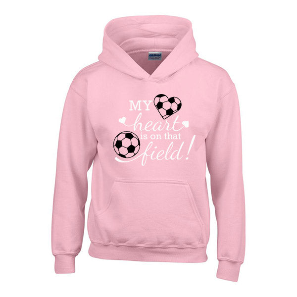 My Heart is on that field - Childrens Personalised football hoody