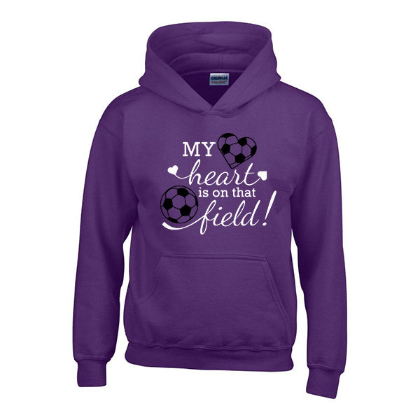 My Heart is on that field - Childrens Personalised football hoody
