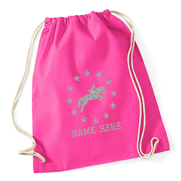 Stars Horse Riding Drawstring Bag